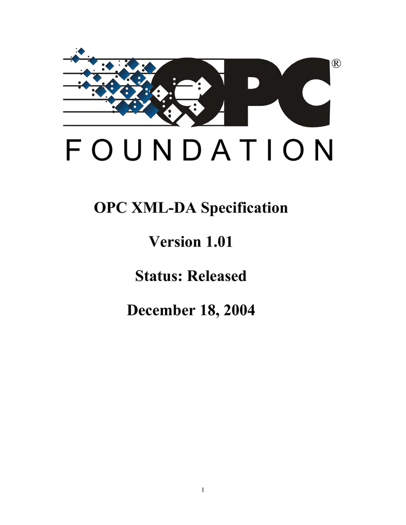 OPC XML-DA Spezifikation Version 1.01