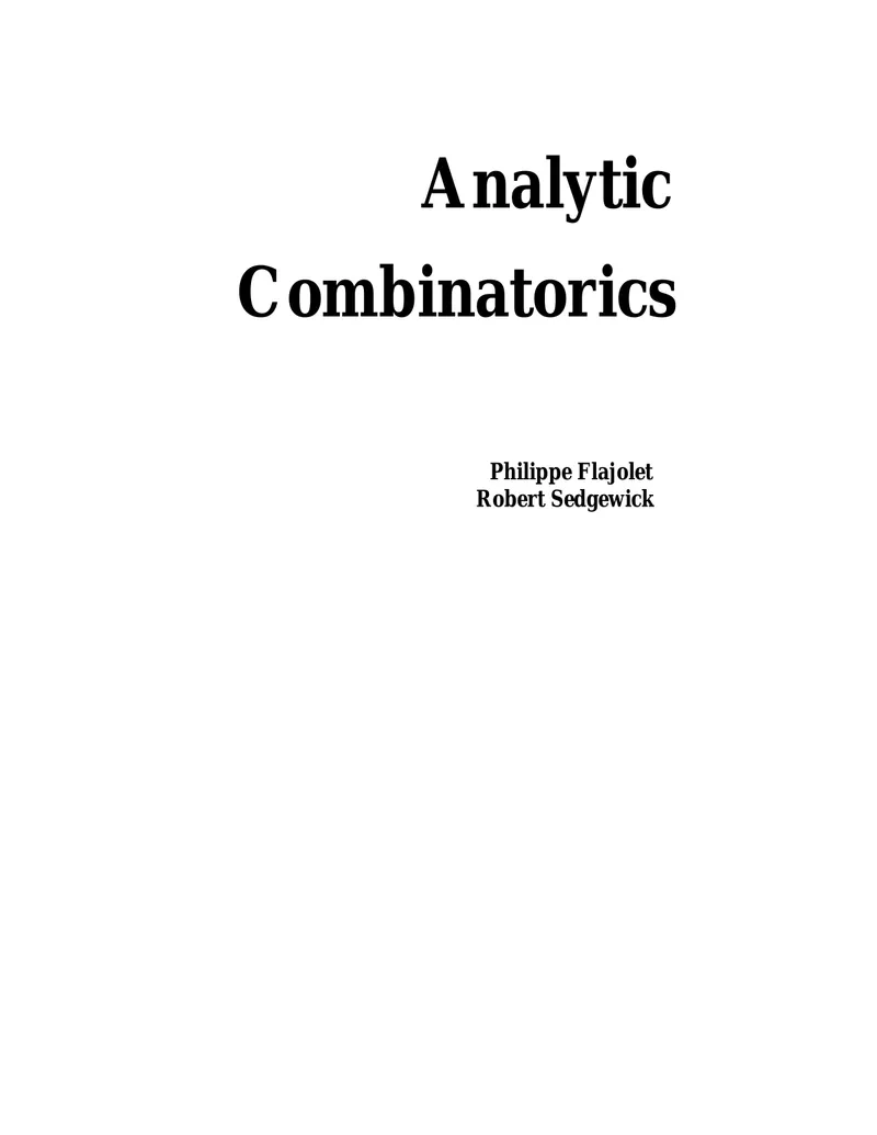 Combinatoria Analítica