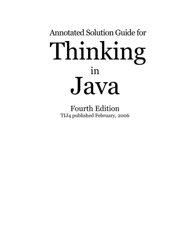 Kommentierter Lösungsleitfaden zu Thinking in Java, vierte Ausgabe